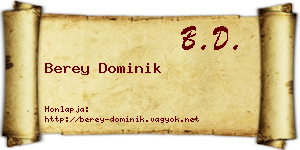 Berey Dominik névjegykártya